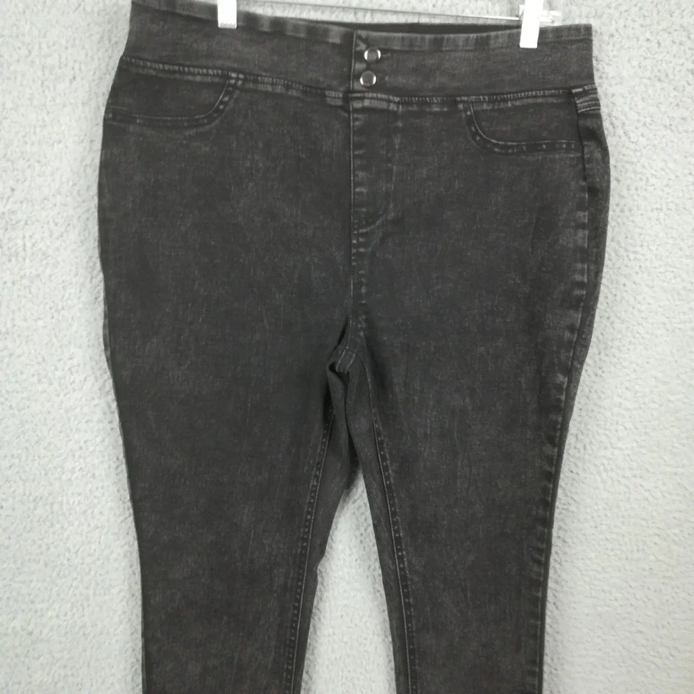 Terra & Sky Womens Jeans Jegging Skinny High Rise Faded Black Denim Plus 14W New